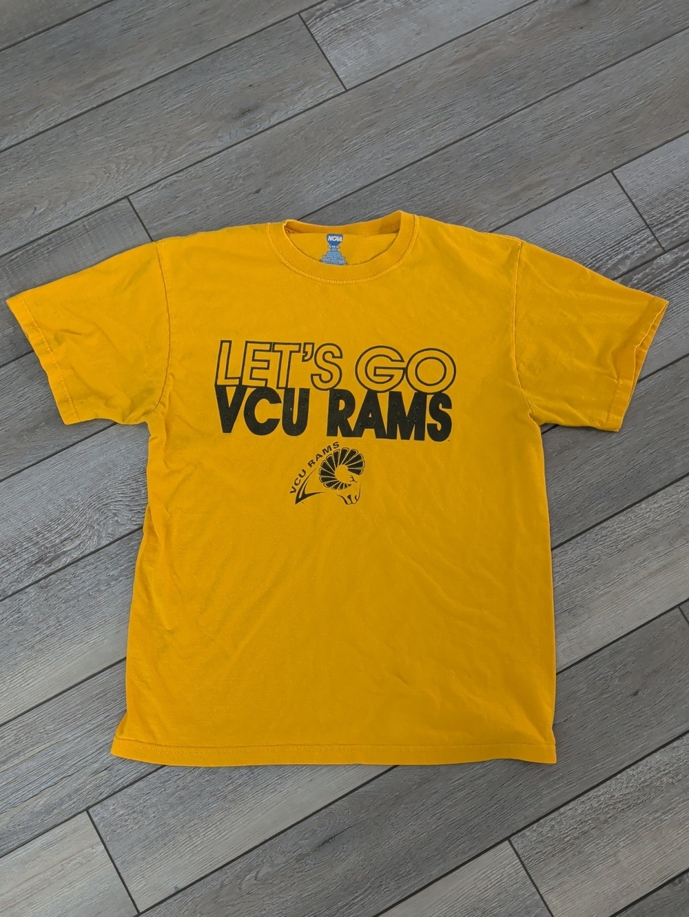 NCAA VCU Rams Yellow Graphic Tee with Black Print